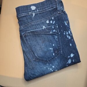 Express Dark Blue Denim Jeans with Logo Button